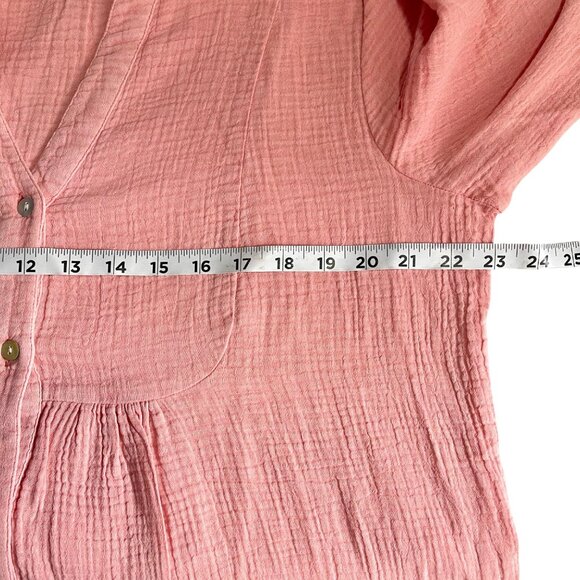 New Faherty Womens Dream Cotton Gauze Kasey Dress Casual Dress in Coral Size M - Picture 12 of 14
